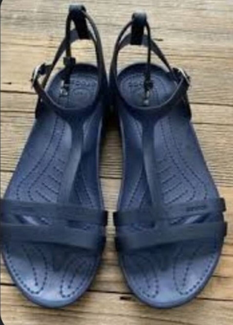 Crocs y2k Sexi Sandals Gladiator Style Navy Blue Black Womens 9W Style 11838